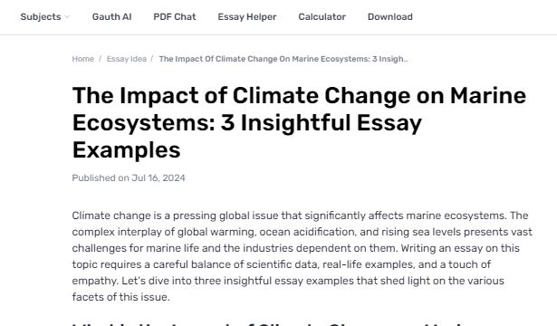 What Climate Change Results in Impacting Marine Ecosystems?